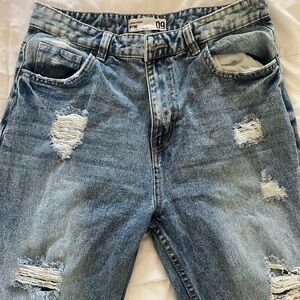 Garage Women's High Rise Distressed Blue Jeans